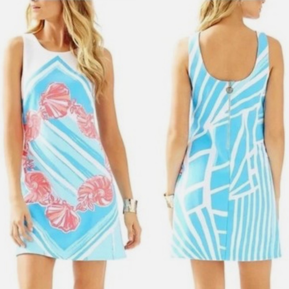 Lilly Pulitzer Callie Shift Dress Pool Blue XL